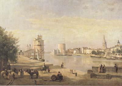 Jean Baptiste Camille  Corot Le port de La Rochelle (mk11) Norge oil painting art